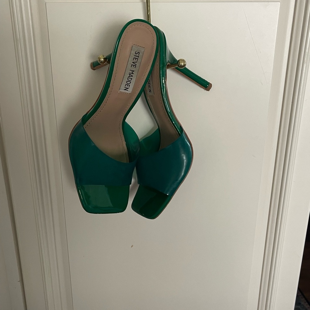 Steve Madden Teal Open-Toe Heels